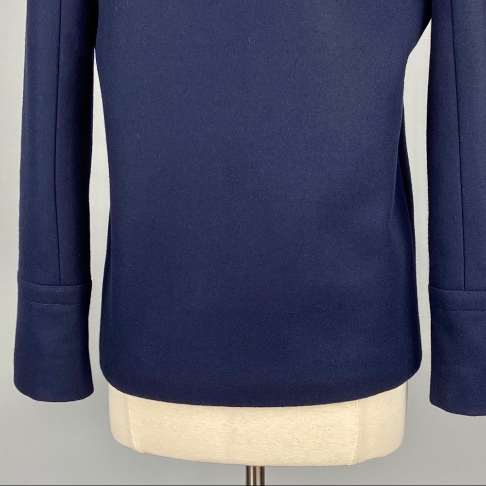 J Crew Womens Melton Wool Blue Double Breasted Peacoat B6474 Warm size 00 - Picture 9 of 15